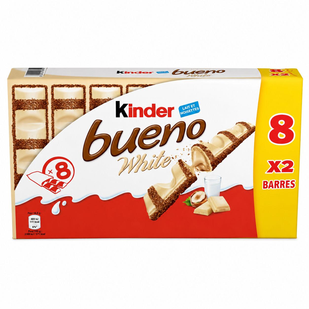 Kinder Bueno White, lot de 8 – 312 g