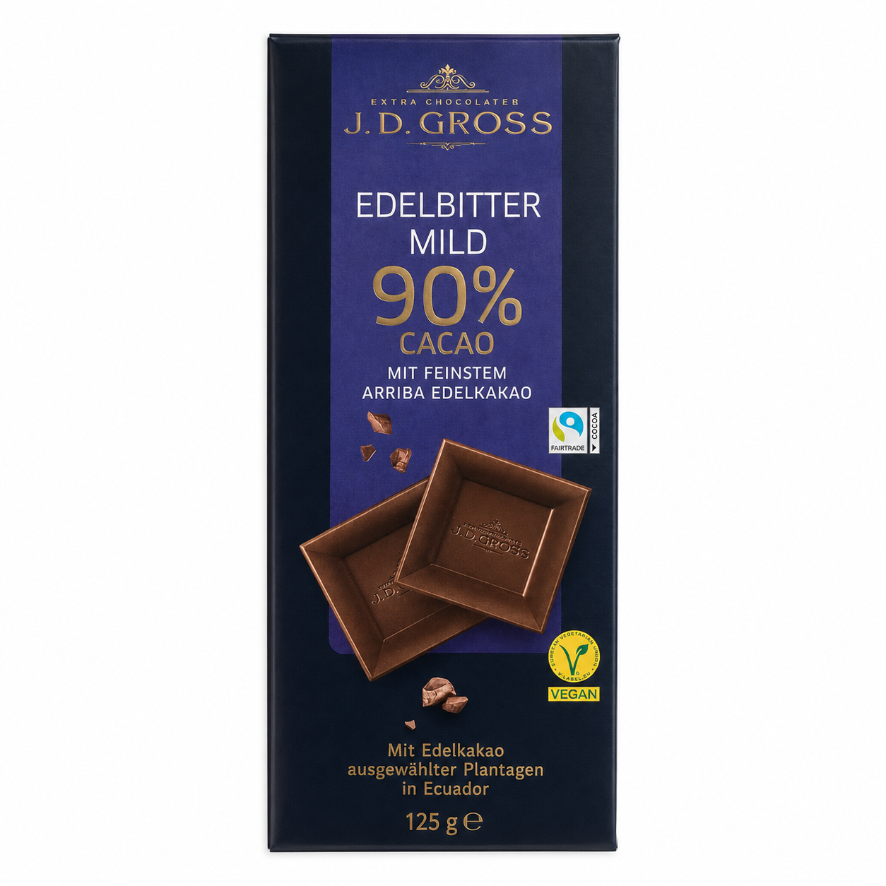 Chocolat noir J.D. Gross 90 % 125 g