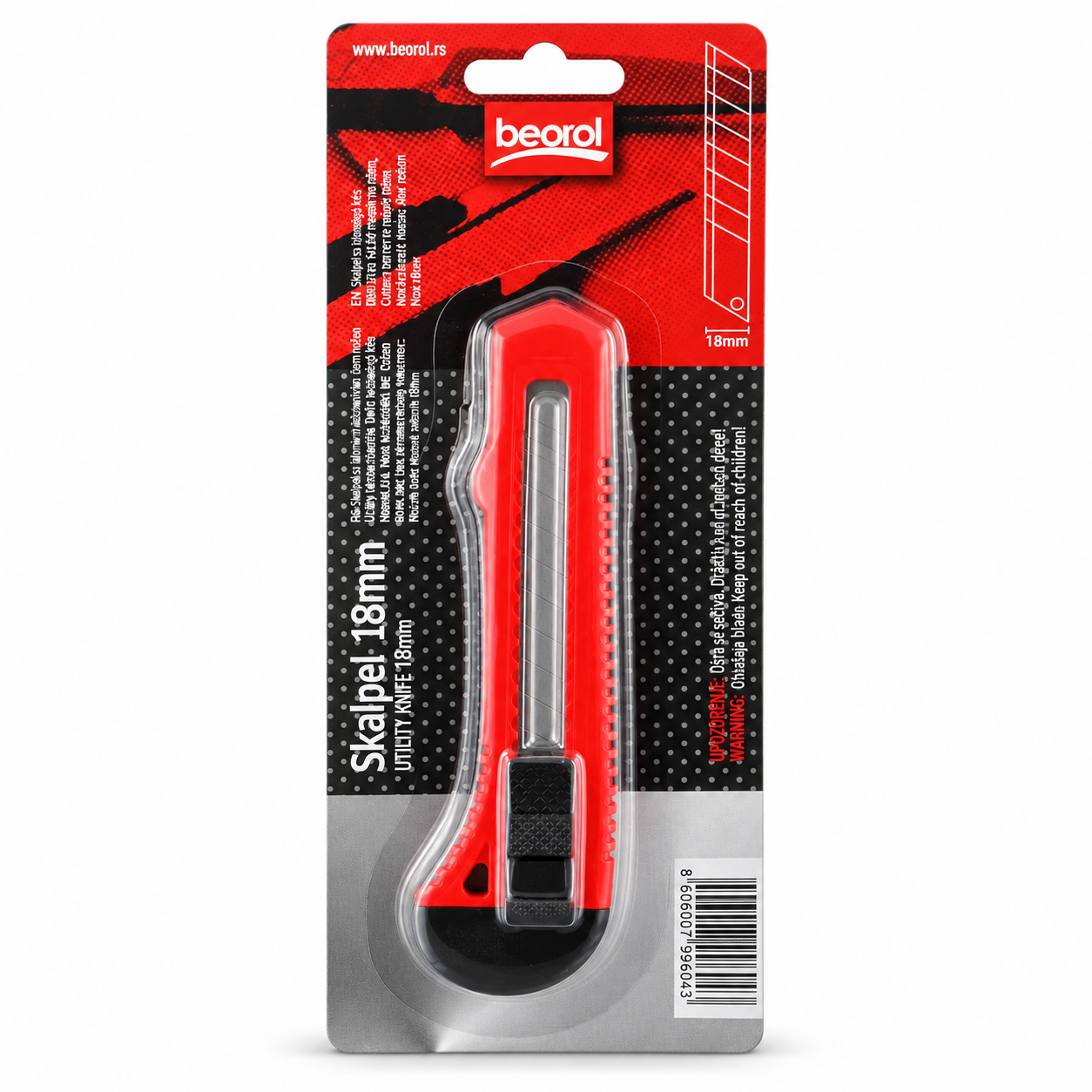 Cutter Beorol à lame sécable 18 mm – 65 g
