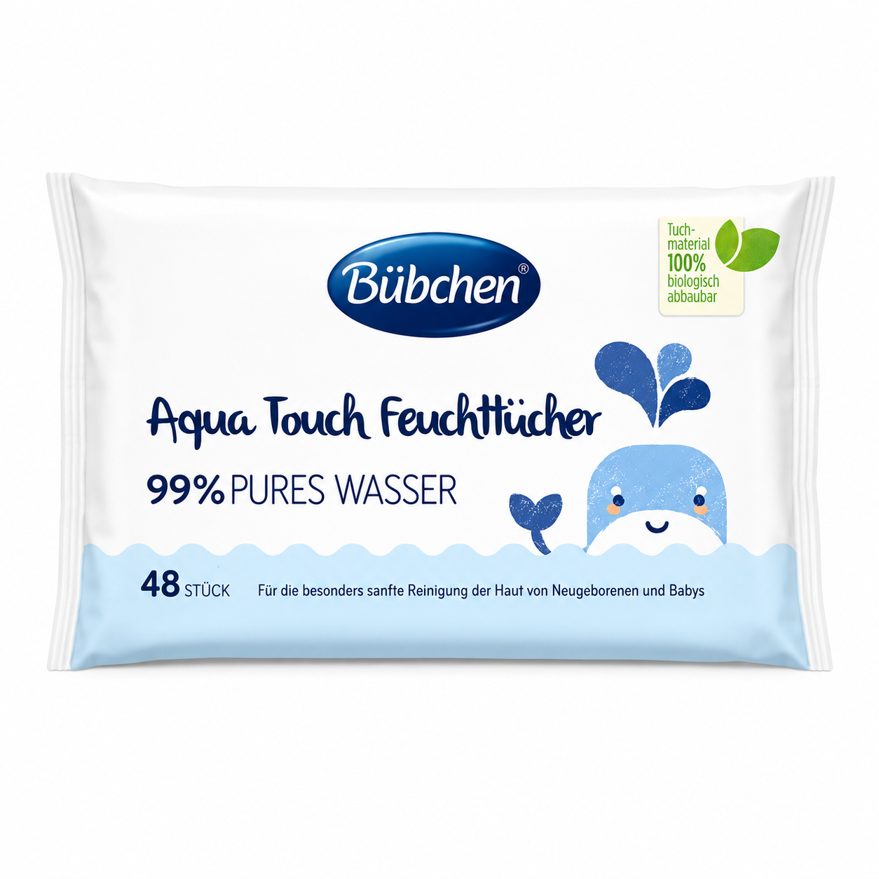 Lingettes humides pour bébé Bübchen Aqua Touch 48 pièces – 260 g