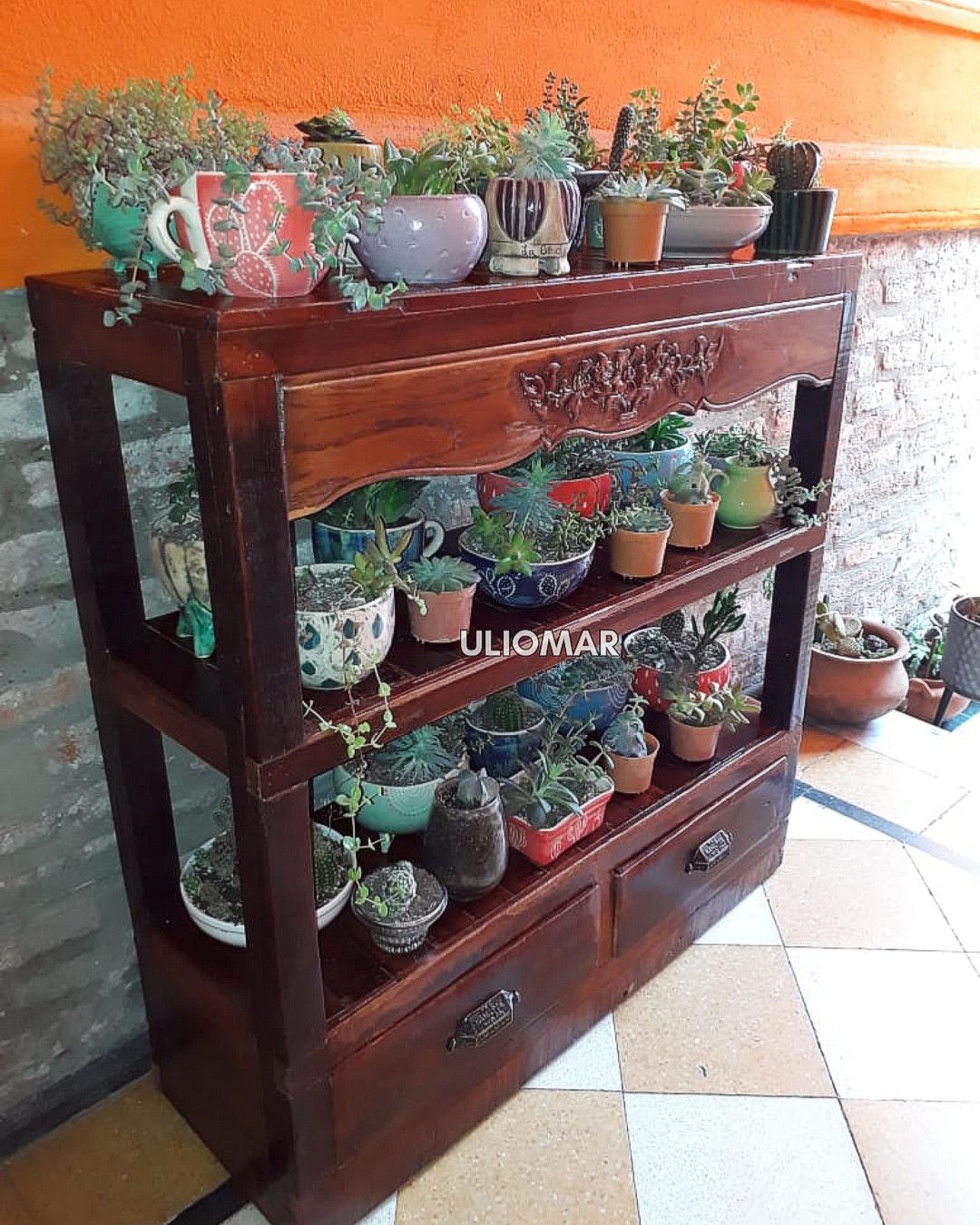 Mesa arrime | recibidor tallado