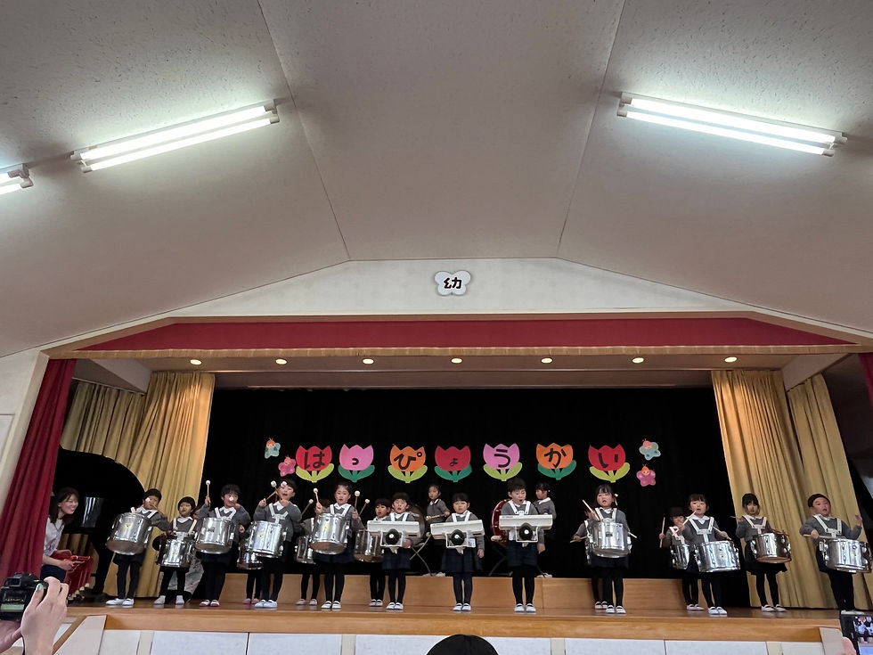 年長さんは最後の発表会となります。メロディオンと器楽発表。難しい曲にもチャレンジする姿に3年間の思い出が蘇ります🥹