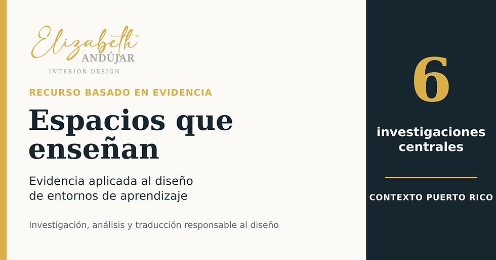 Espacios que enseñan: evidencia aplicada al diseño de entornos de aprendizaje