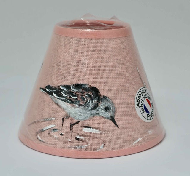 Miniature : Bécasseau sur Abat-jour Pince Ø 14 cm rose