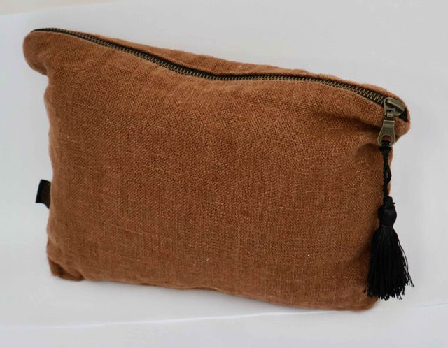 Miniature : Cabane tchanquée sur grande pochette en Lin