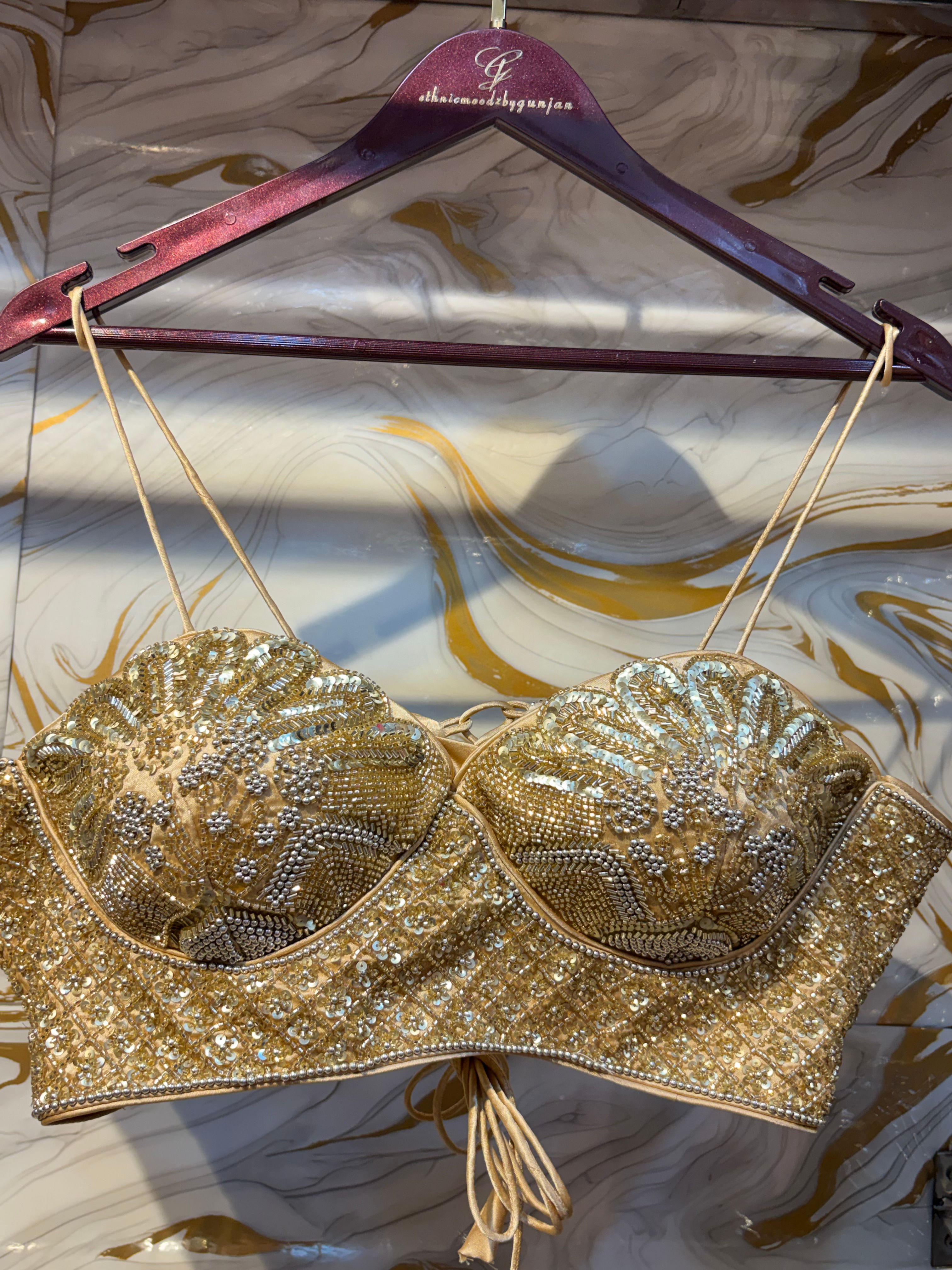 Bustier Handwork Golden Blouse 