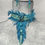 Thumbnail: Turquoise blue feather and braided choker with turquoise suede feather