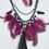 Thumbnail: Amethyst Cacoxenite stones, Purple, magenta feathers, black leather tassel