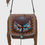 Thumbnail: Brown Leather Bag, hand Carved Wings and Cross with Fringe and Lace