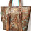 Thumbnail: Brown, light turquoise, metallic copper stone print leather, lace & turquoise