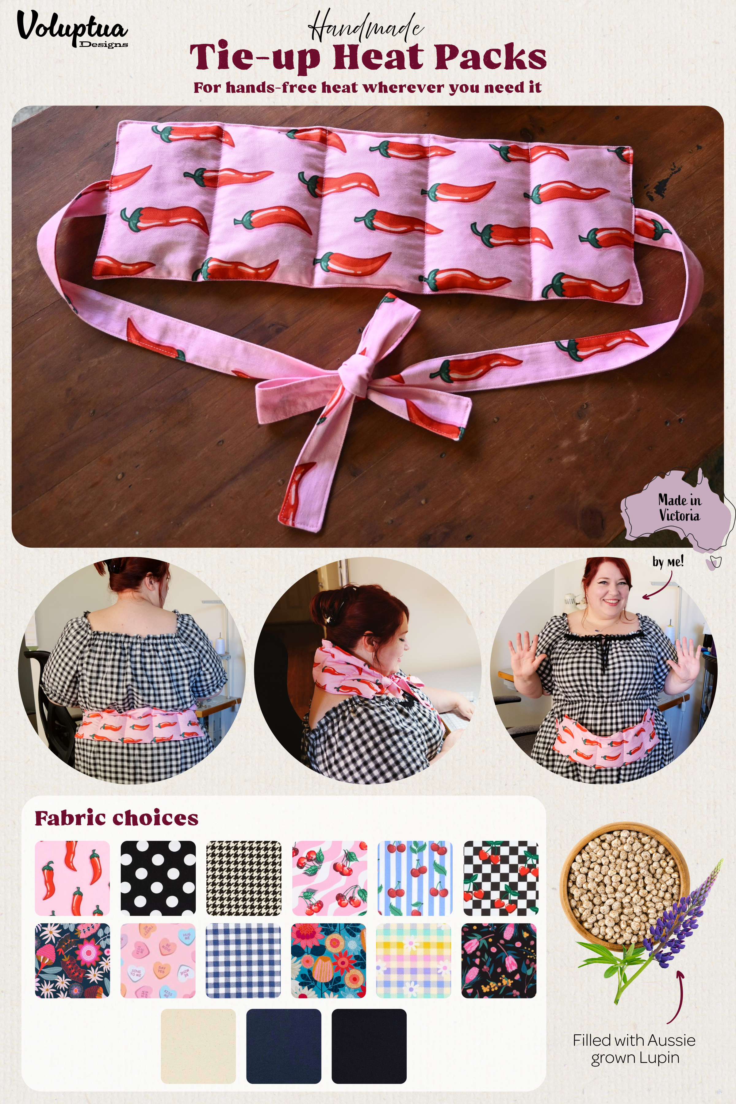 Wearable Heat Pack - Lupin Filled