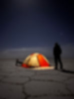 camping at epic places: salt flats of Bolivia