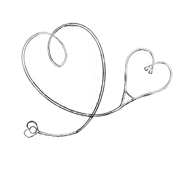 Stethoscope in heart shape.