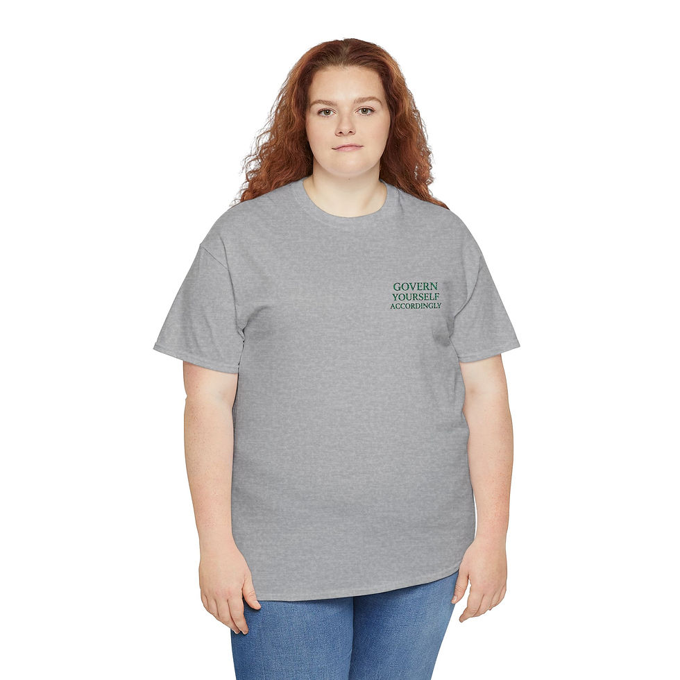 Thumbnail: Embroidered Minimalist T-Shirt — 'Govern Yourself Accordingly ' 