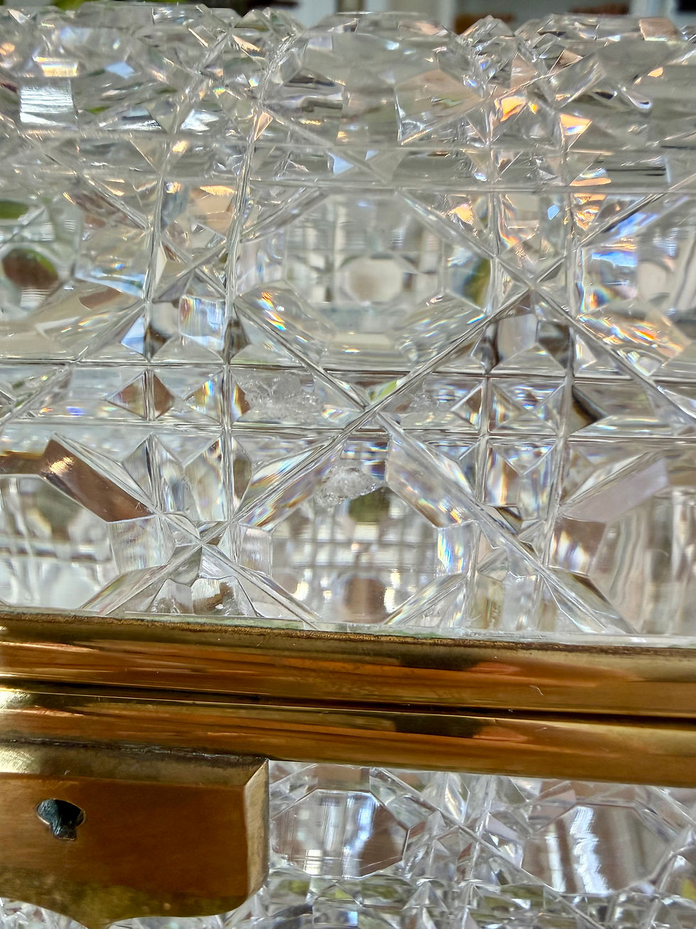 Thumbnail: 19thc French Antique Cut Crystal Casket 