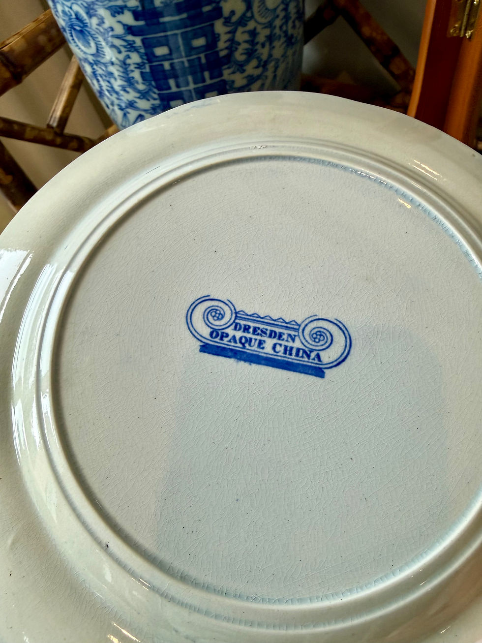 Thumbnail: 19thc English Transferware Plates - Dresden Opaque Pattern 