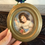 Thumbnail: Reserved-Minton majolica vase & miniature portrait girl w cherries 