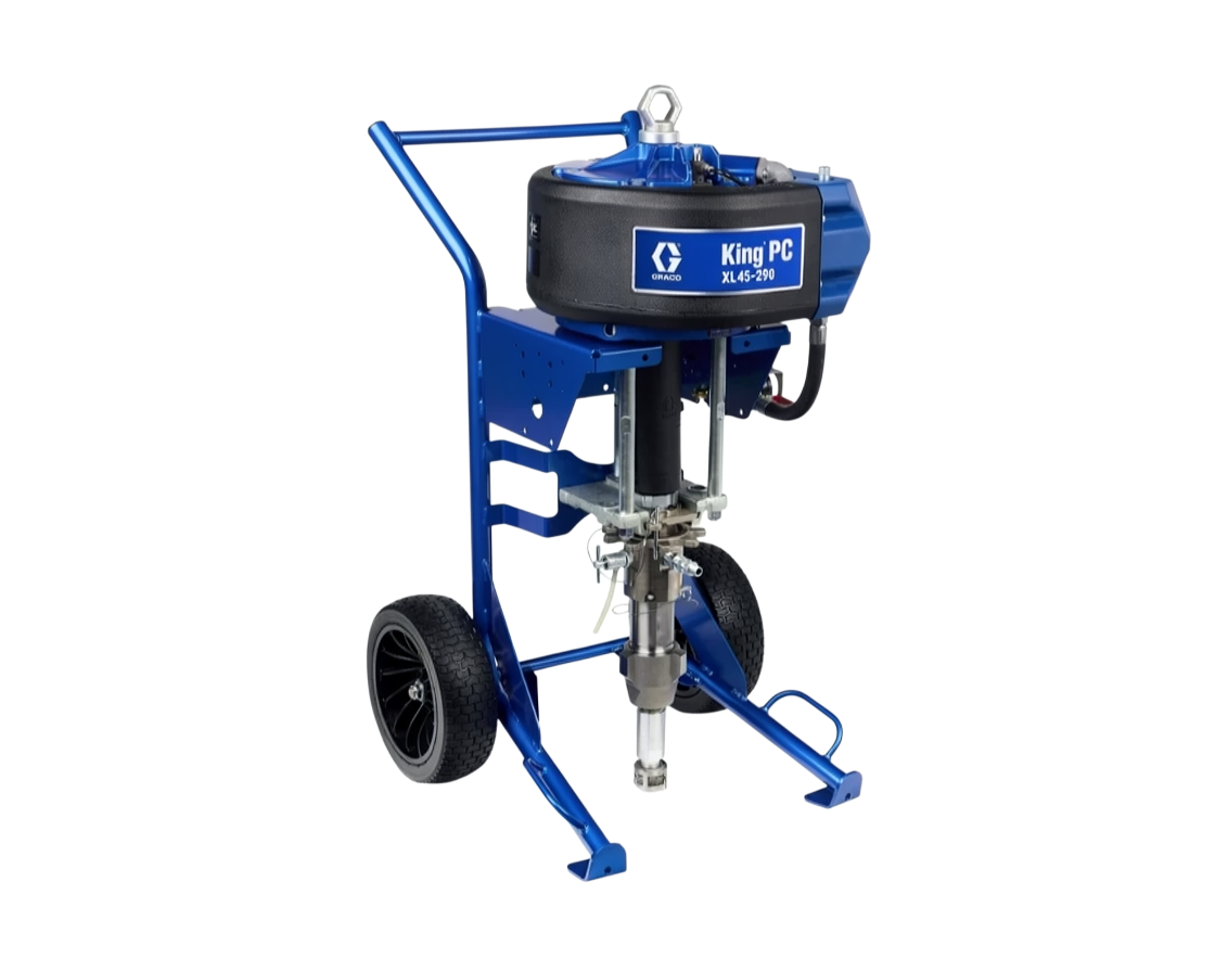 Graco King PC 45:1 pneumatic airless sprayer with ProConnect pump and heavy-duty wheeled cart, bare configuration