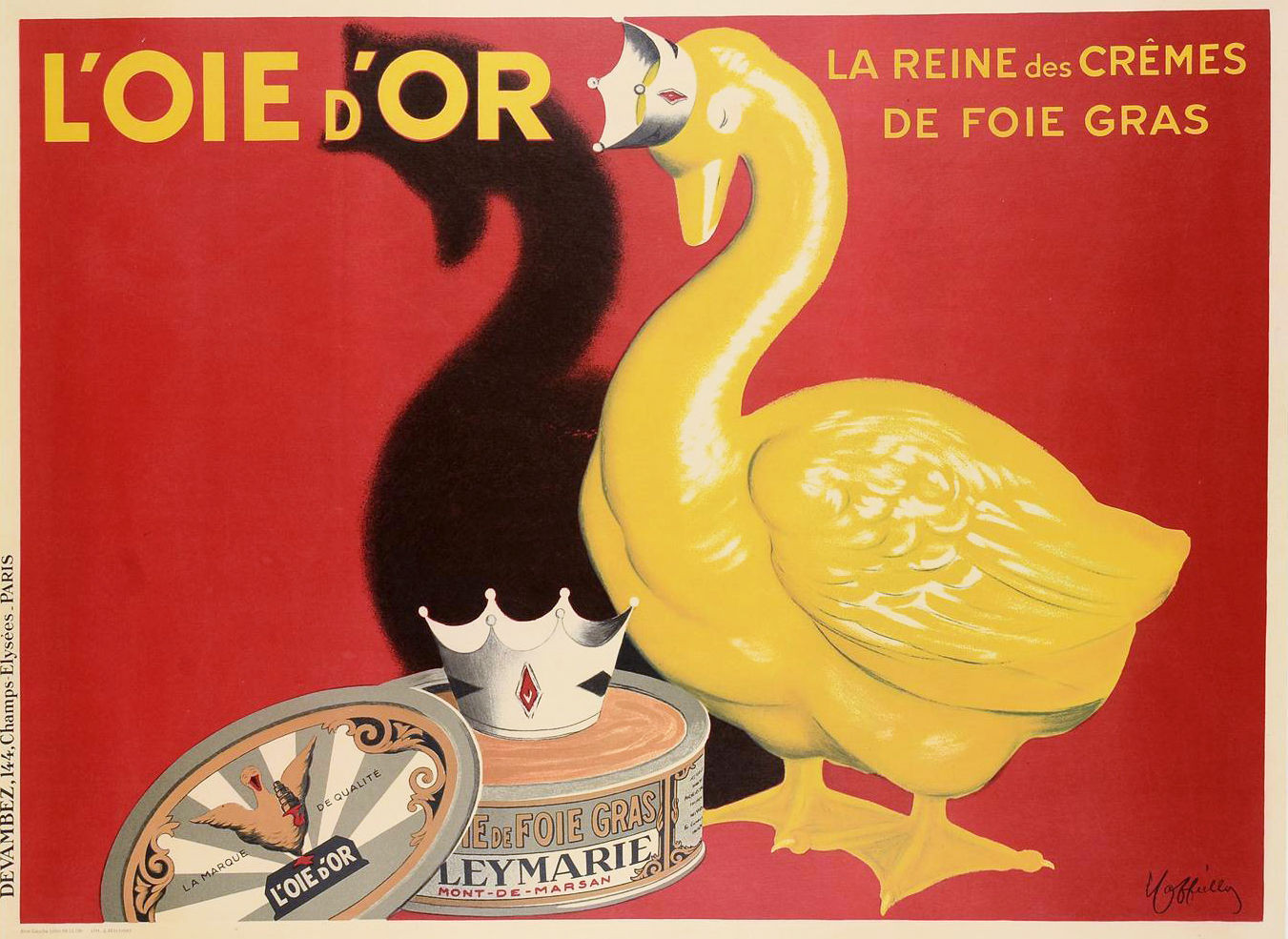 VINTAGE POSTER L'OIE d'OR 53" x 39"