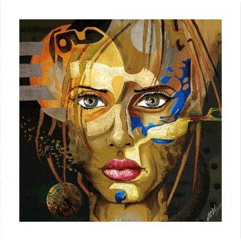 GOLD FACE 28"x 28"