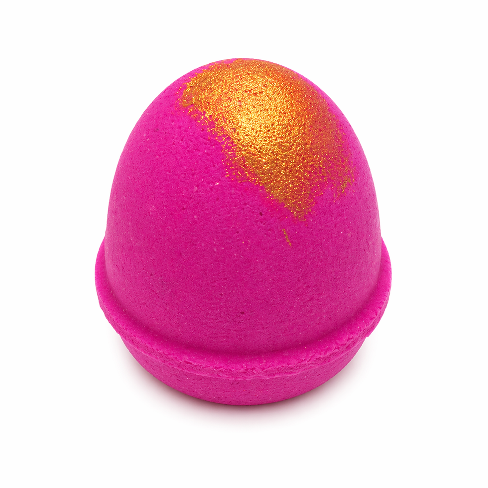 Fairy Drops bath egg aromatherapy bath bomb in pink with gold shimmer – Funkysoap UK