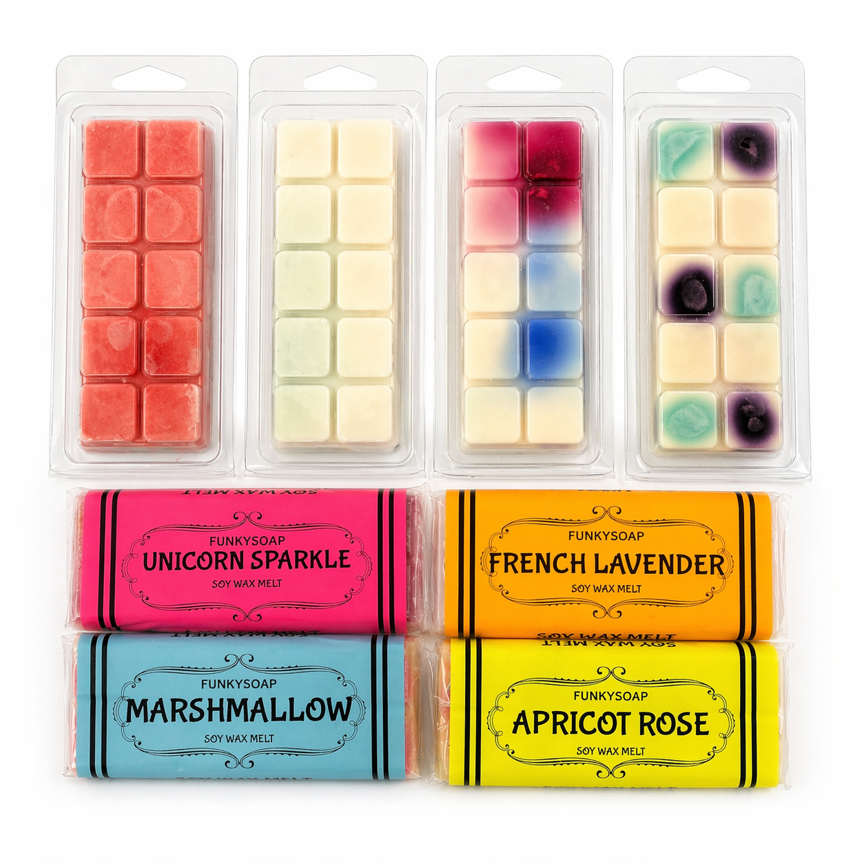 Scented wax melt snap bars in assorted fragrances – FunkySoap UK