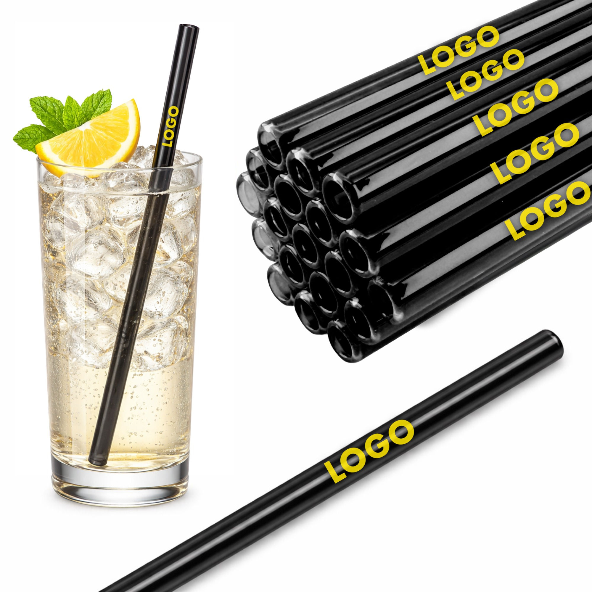 Glas Strohhalme mit Gravur