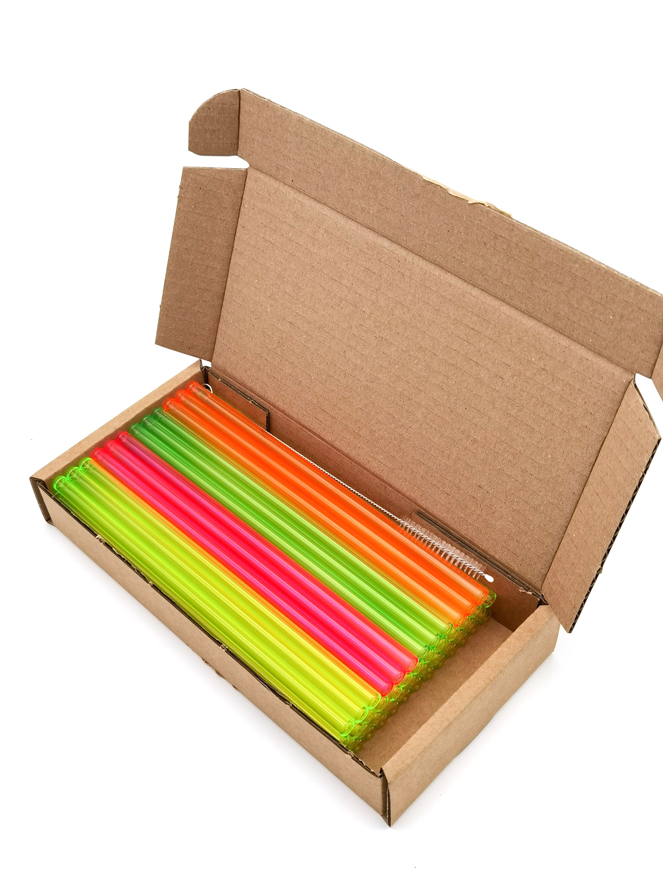 Glas Strohhalme neon