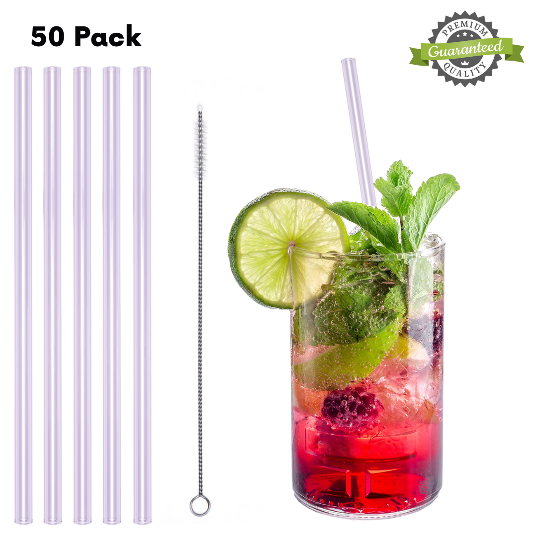 Glas Trinkhalme rosa