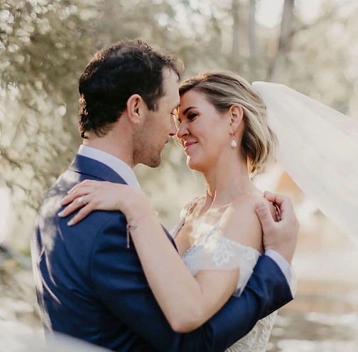 A couple lovingly embracing