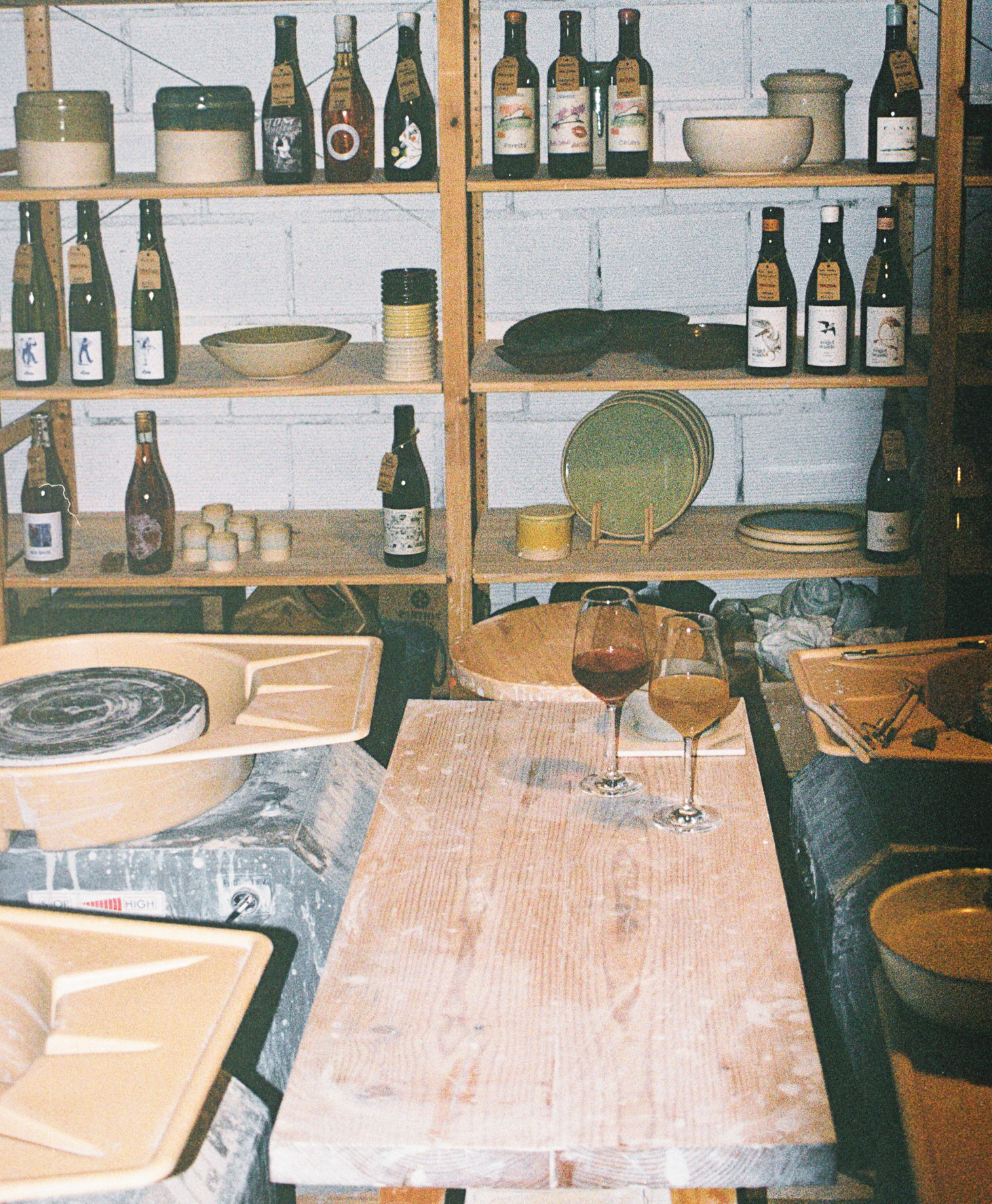 Pottery wheels, handmade ceramics and natural wine at Studio Marvila in Lisbon.