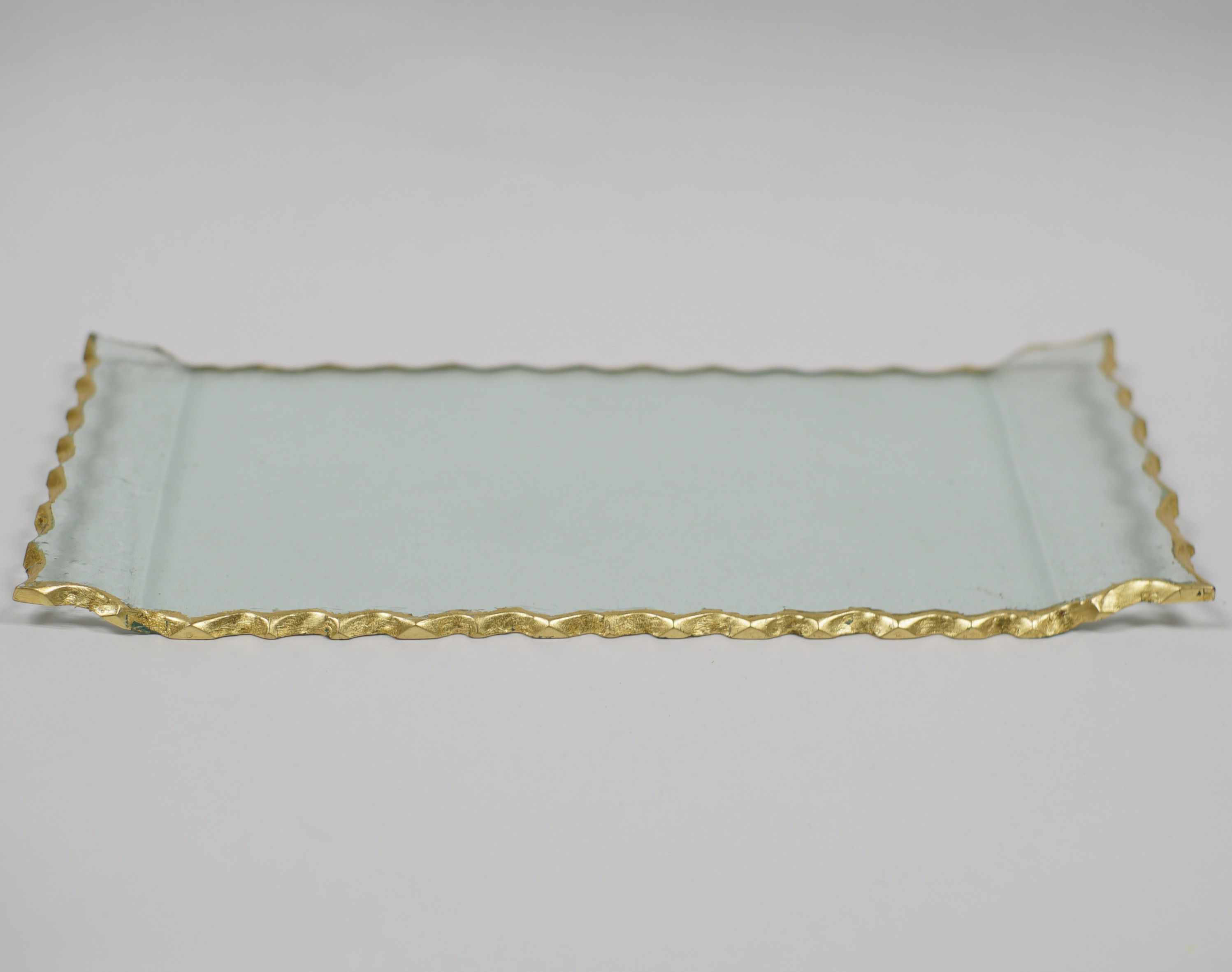 Glass Tray w/ gold rim 7x14