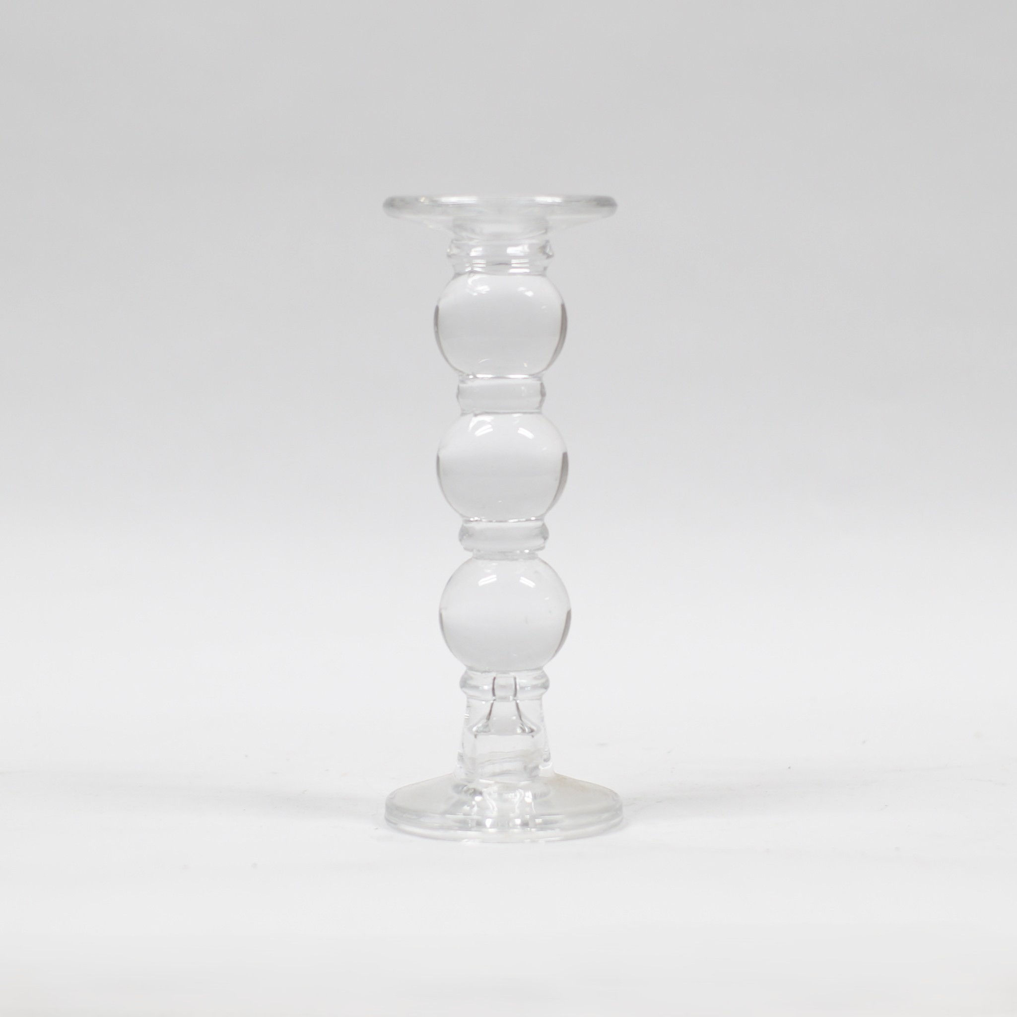 Large Glass Taper Candle Holder