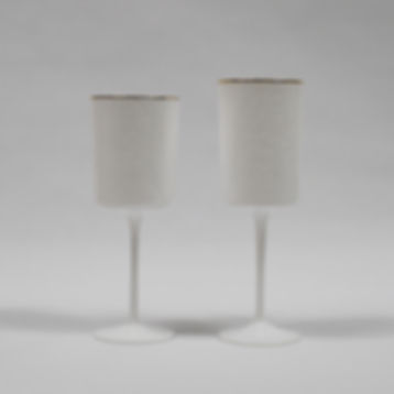 White Hammered w_ Gold Rim Wine & Water