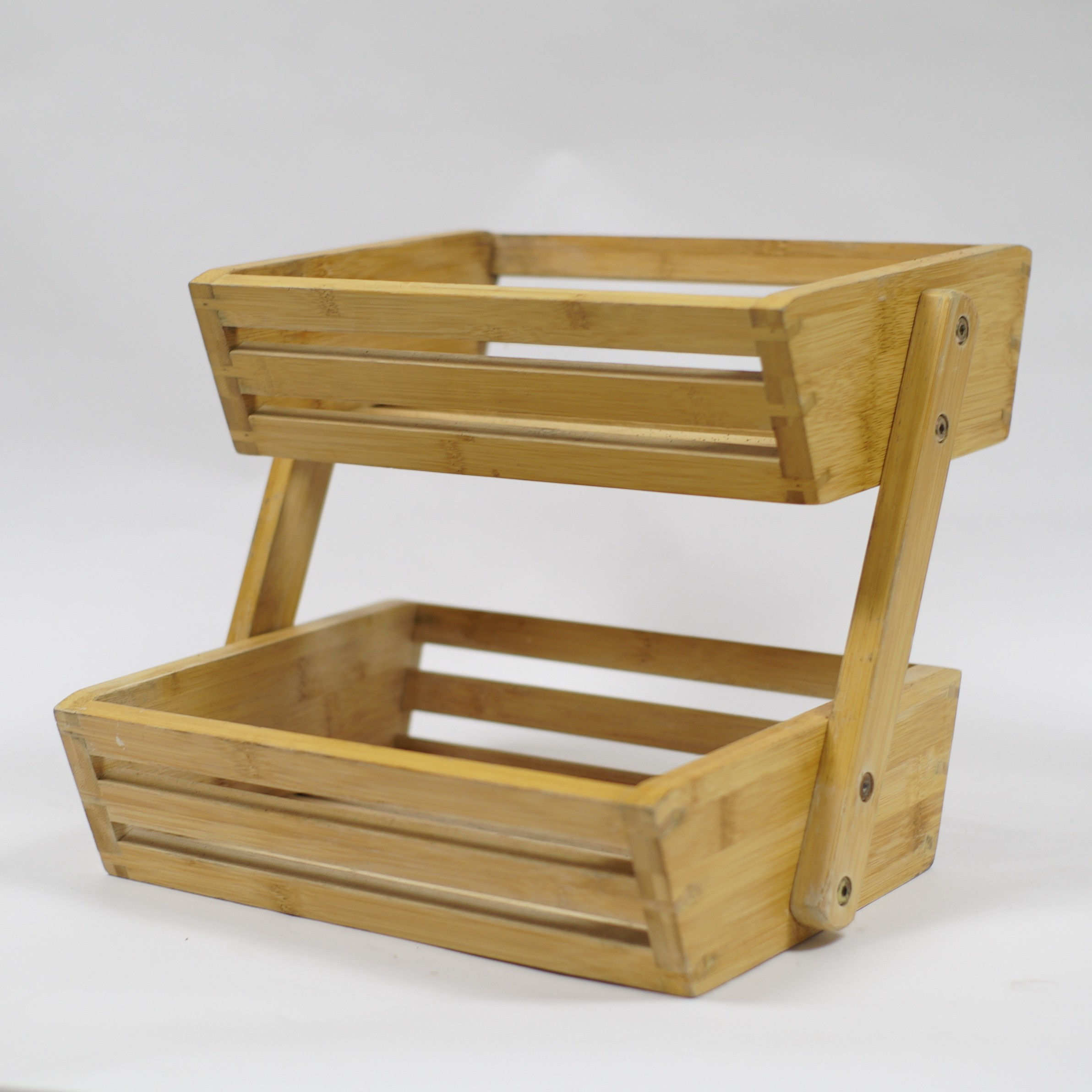 Two-Tier Wooden Fruit Baskets Designed 12"x 9"