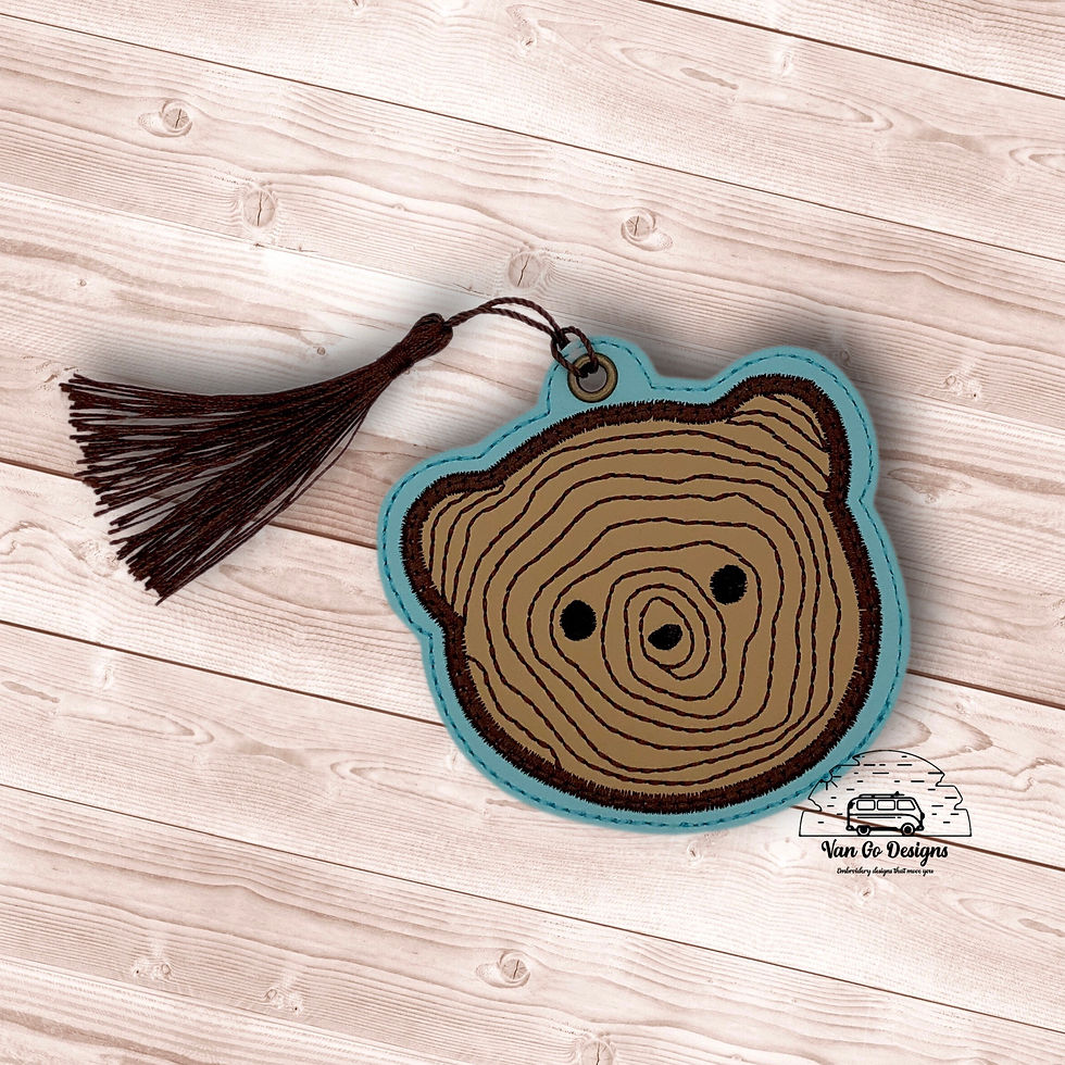 Wood Bear Applique Bookmark- DIGITAL DOWNLOAD