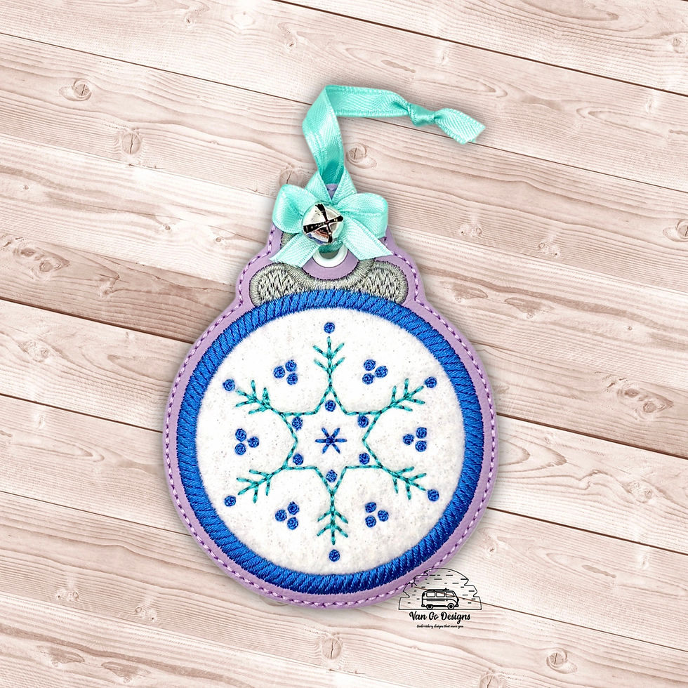 Hand Stitch Snowflake Applique Ornament- Van Go Designs
