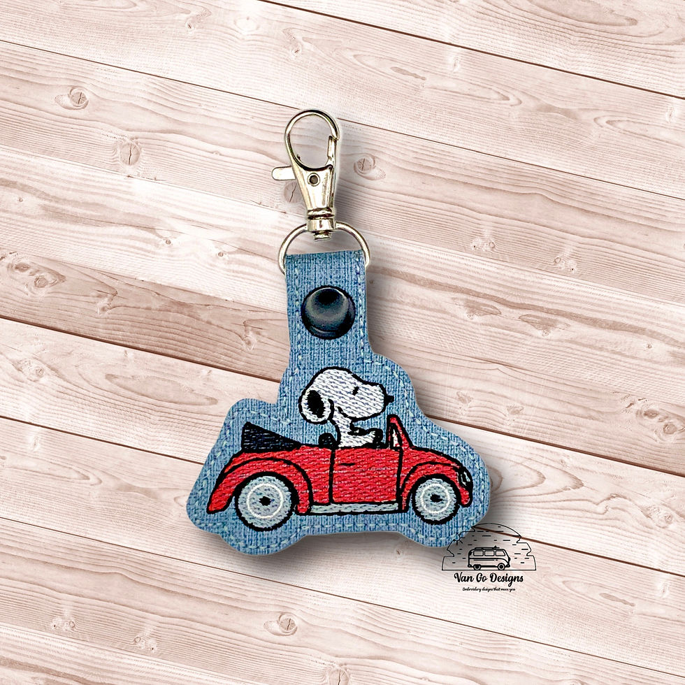 Snoopy Car Snap Tag-DIGITAL DOWNLOAD