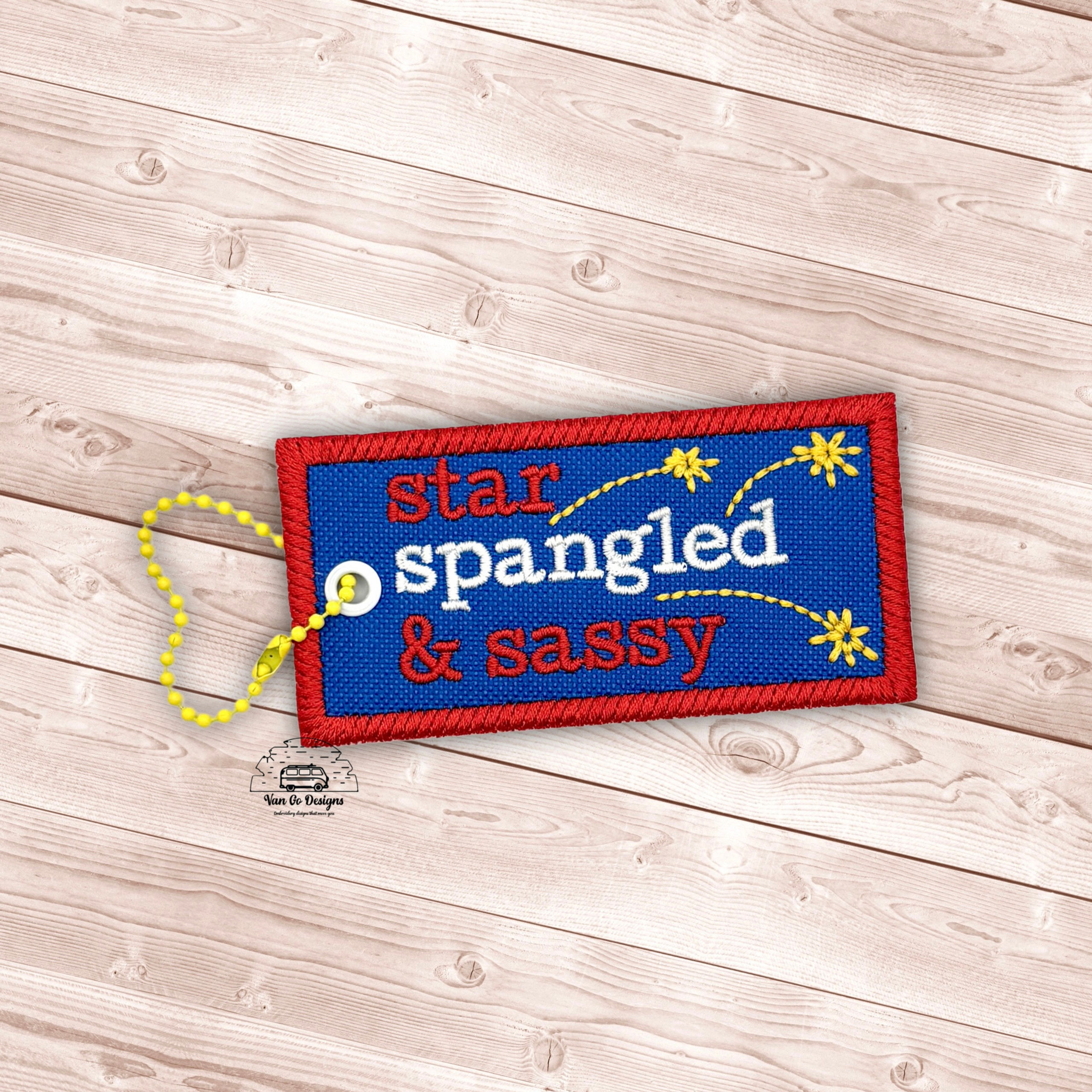 Star Spangled Sassy Soft Bag Tag- DIGITAL DOWNLOAD