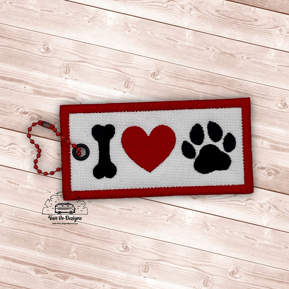I Heart Paw Soft Bag Tag- DIGITAL DOWNLOAD