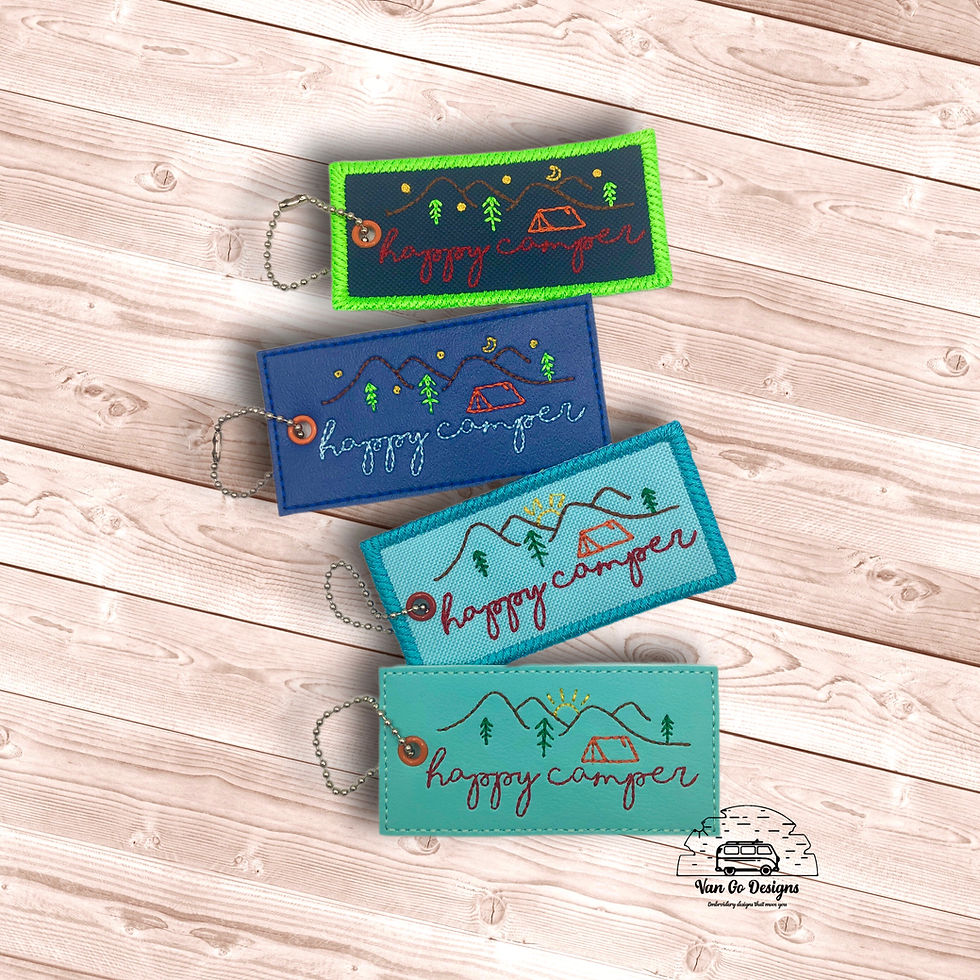Happy Camper Bag Tag Set- DIGITAL DOWNLOAD