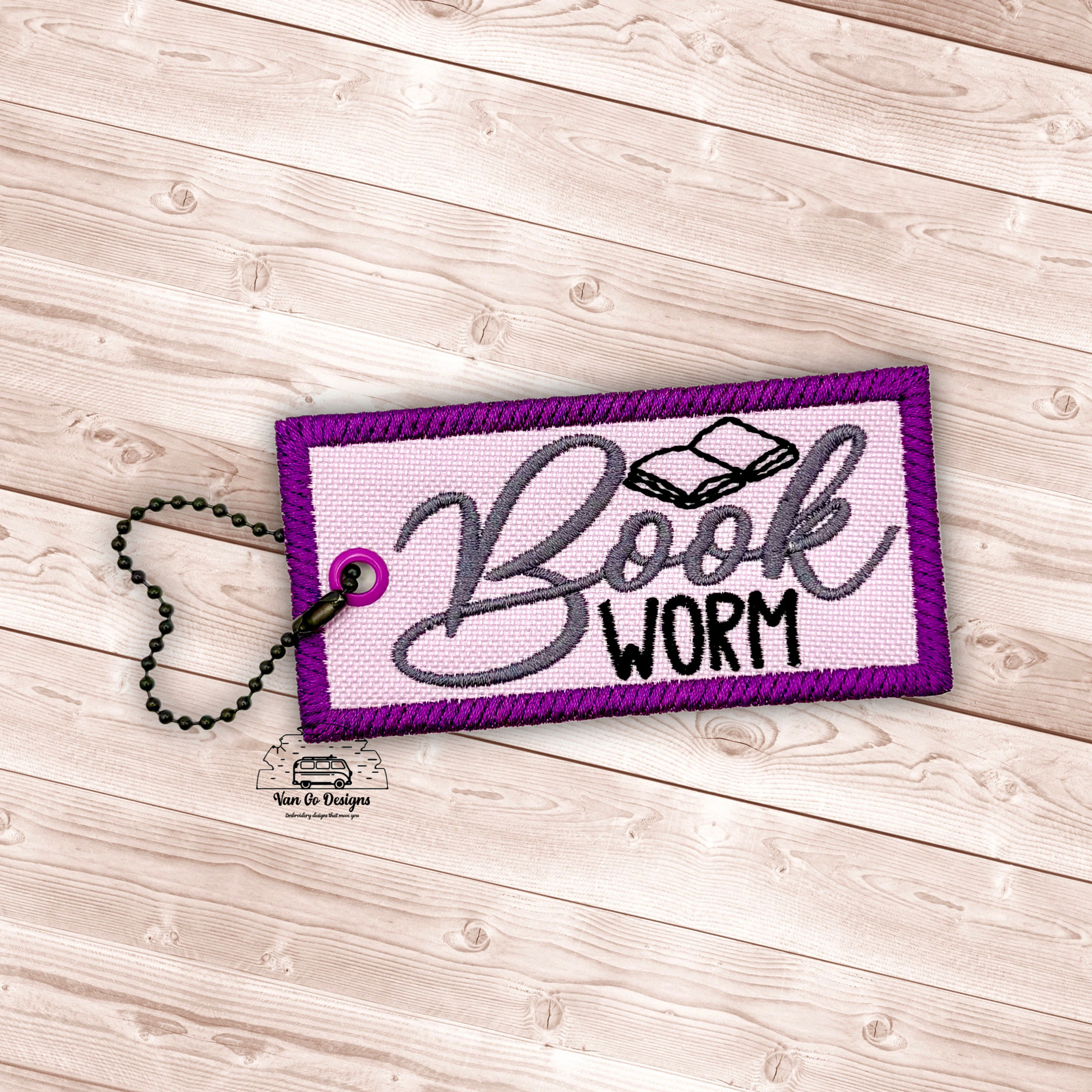 Book Worm Soft Bag Tag- DIGITAL DOWNLOAD