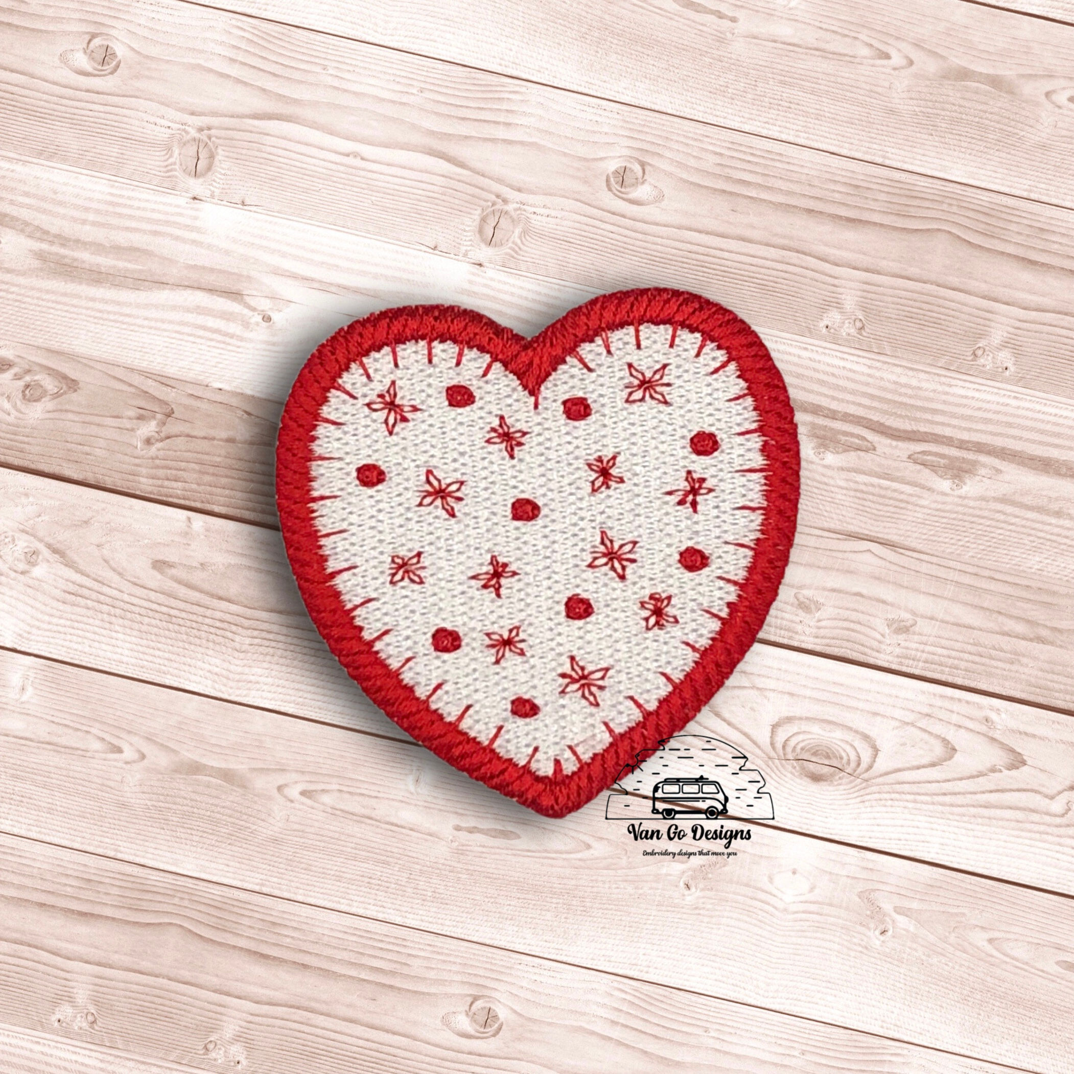 Redwork Heart Patch- DIGITAL DOWNLOAD