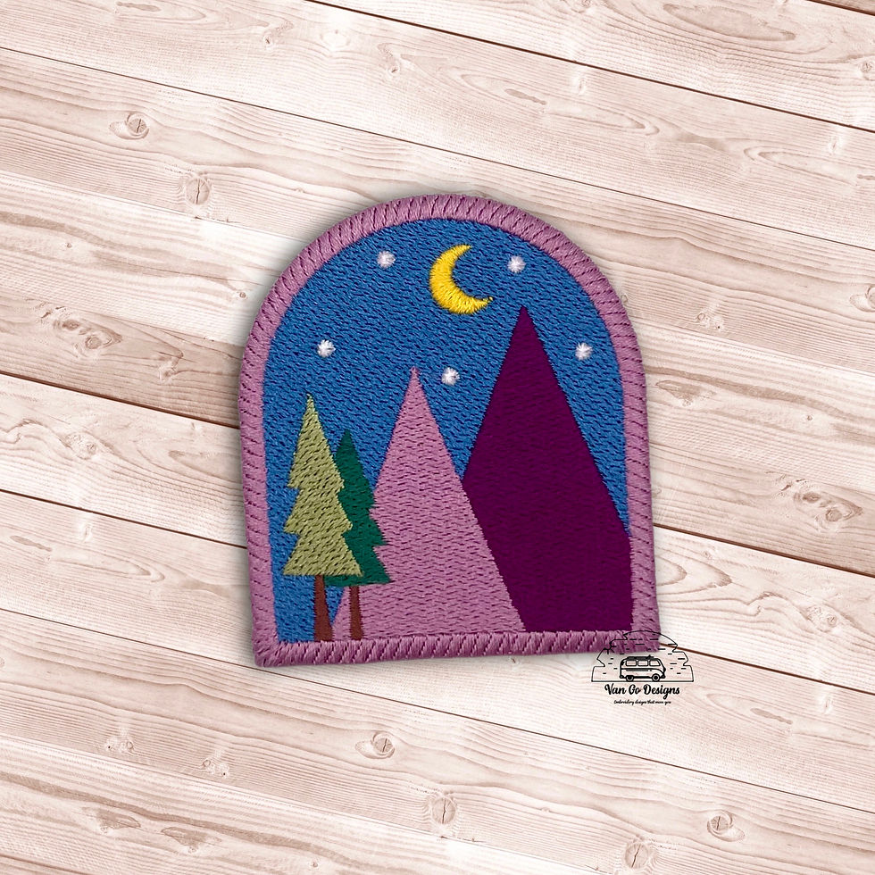Summer Moonlight Mountain Peaks Patch- DIGITAL DOWNLOAD