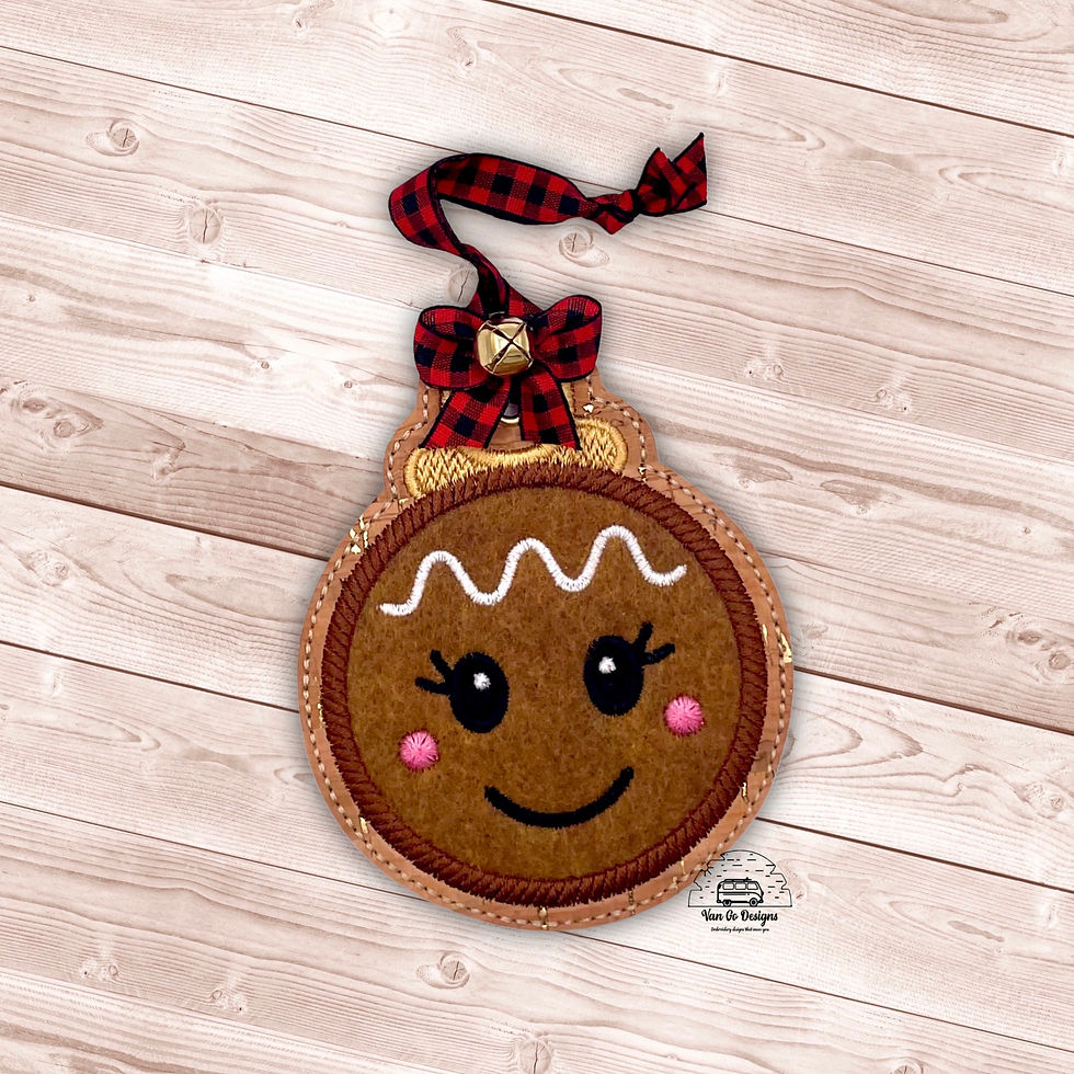 Gingerbread Girl Applique Ornament- Van Go Designs