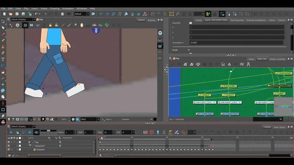 Character walk cycle animation using Toon Boom Harmony