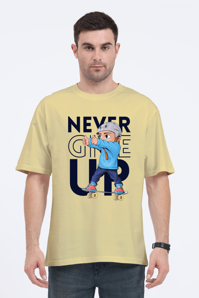 Thumbnail: Never Give Up - Unisex Oversized Standard T-Shirt
