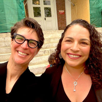 Nicole Van Cleve and Rachel Maddow at Harvard University