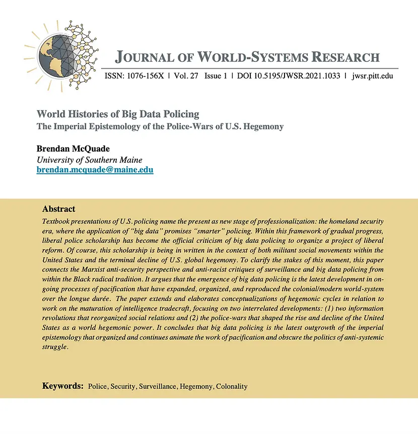 World Histories of Big Data Policing (2021)