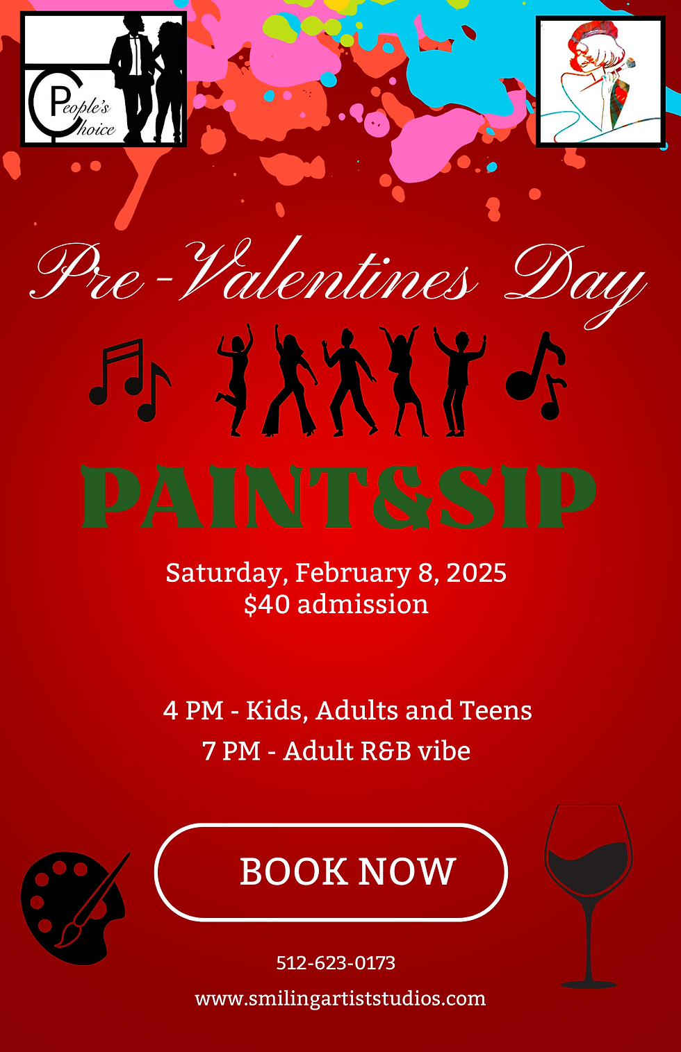 🎨🍷Brushes & Brews: A Toast to Love & Friendship!🍷🎨